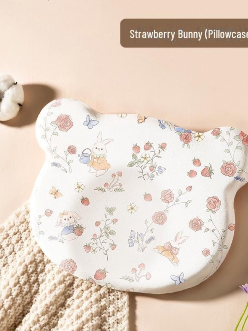 Rabbit new Pink Baby Pillow Shaped Pillow Baby Pillow 0-6 Months Baby Pillow 1-3